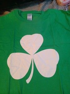 Shamrock Irish Shirt Medium Cotton Green Gildan Premium St Patrick's day Clover